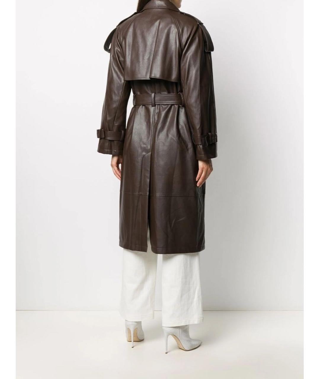 LOW CLASSIC Коричневый кожаный тренч/плащ, фото 3