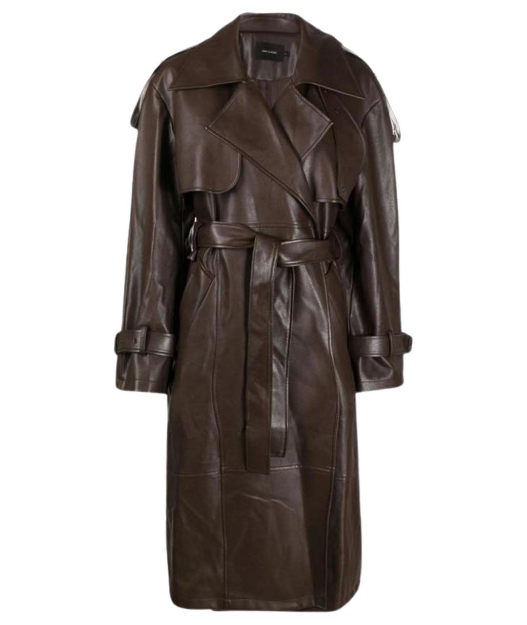 LOW CLASSIC Коричневый кожаный тренч/плащ, фото 1