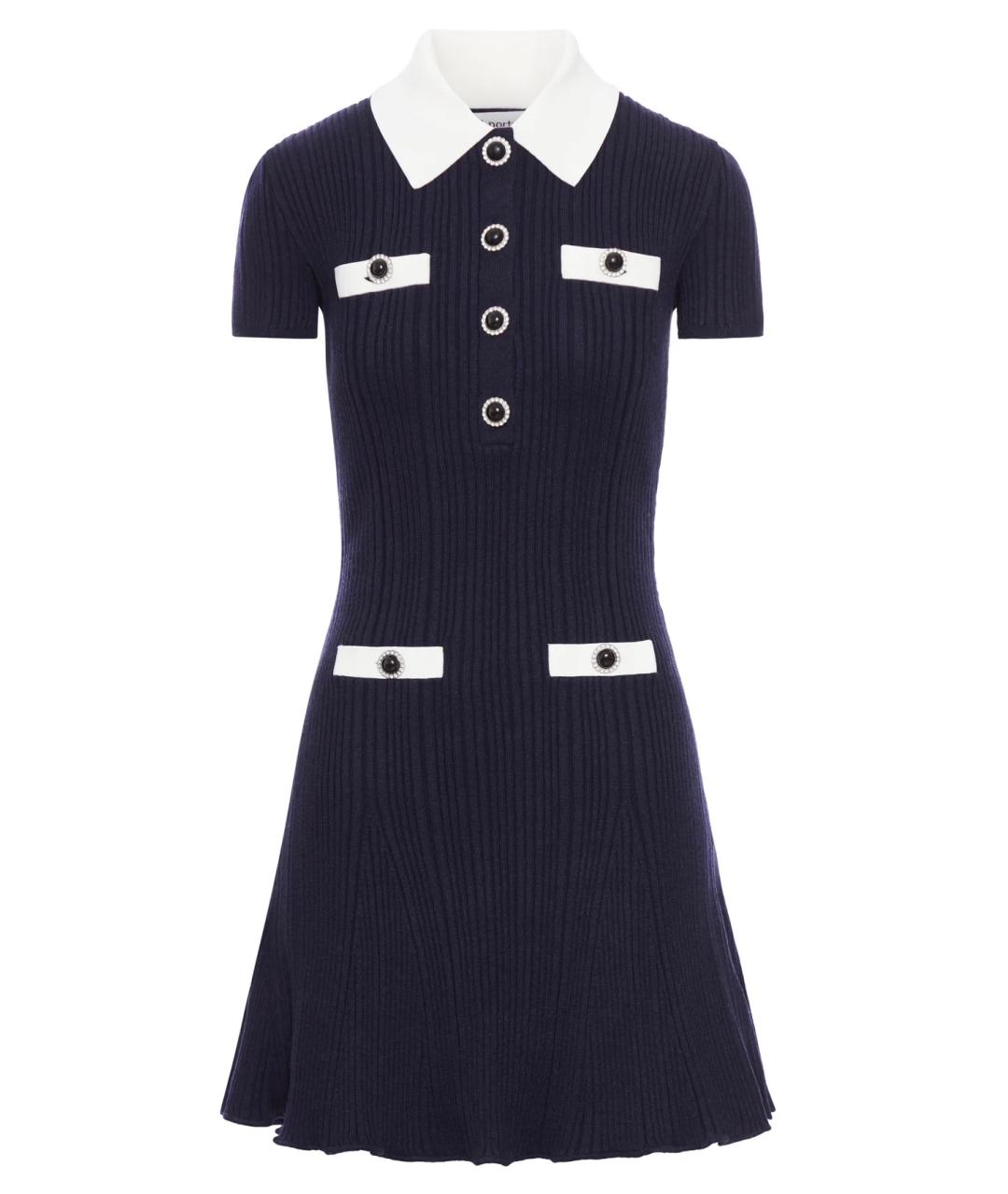 SELF-PORTRAIT Темно-синее коктейльное платье, фото 1