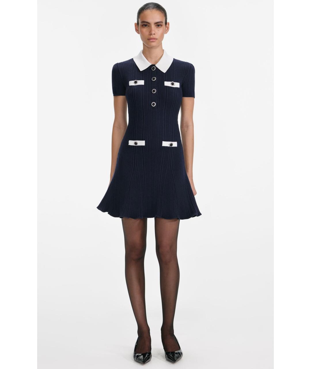 SELF-PORTRAIT Темно-синее коктейльное платье, фото 2