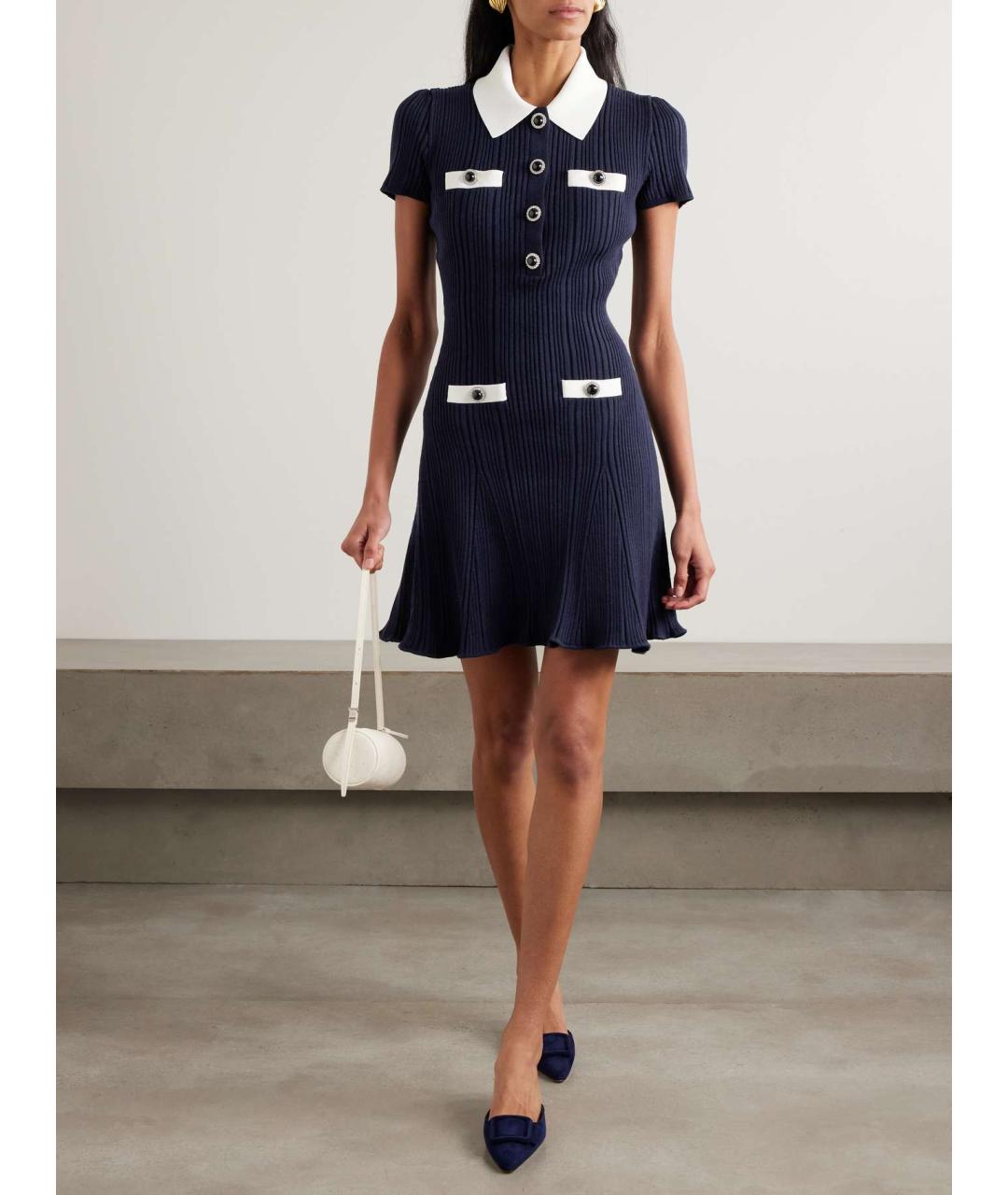 SELF-PORTRAIT Темно-синее коктейльное платье, фото 5