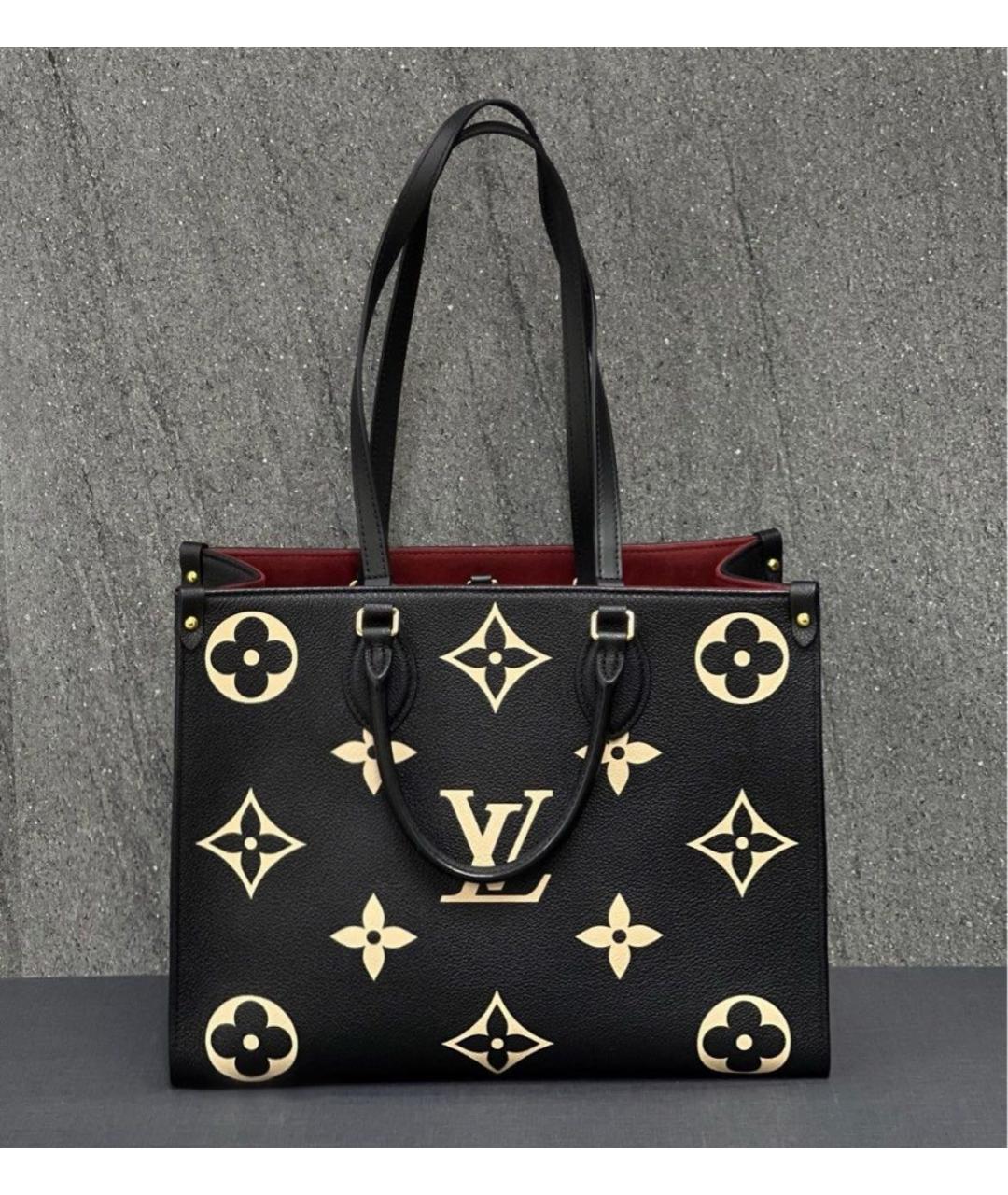 LOUIS VUITTON Черная кожаная сумка тоут, фото 2