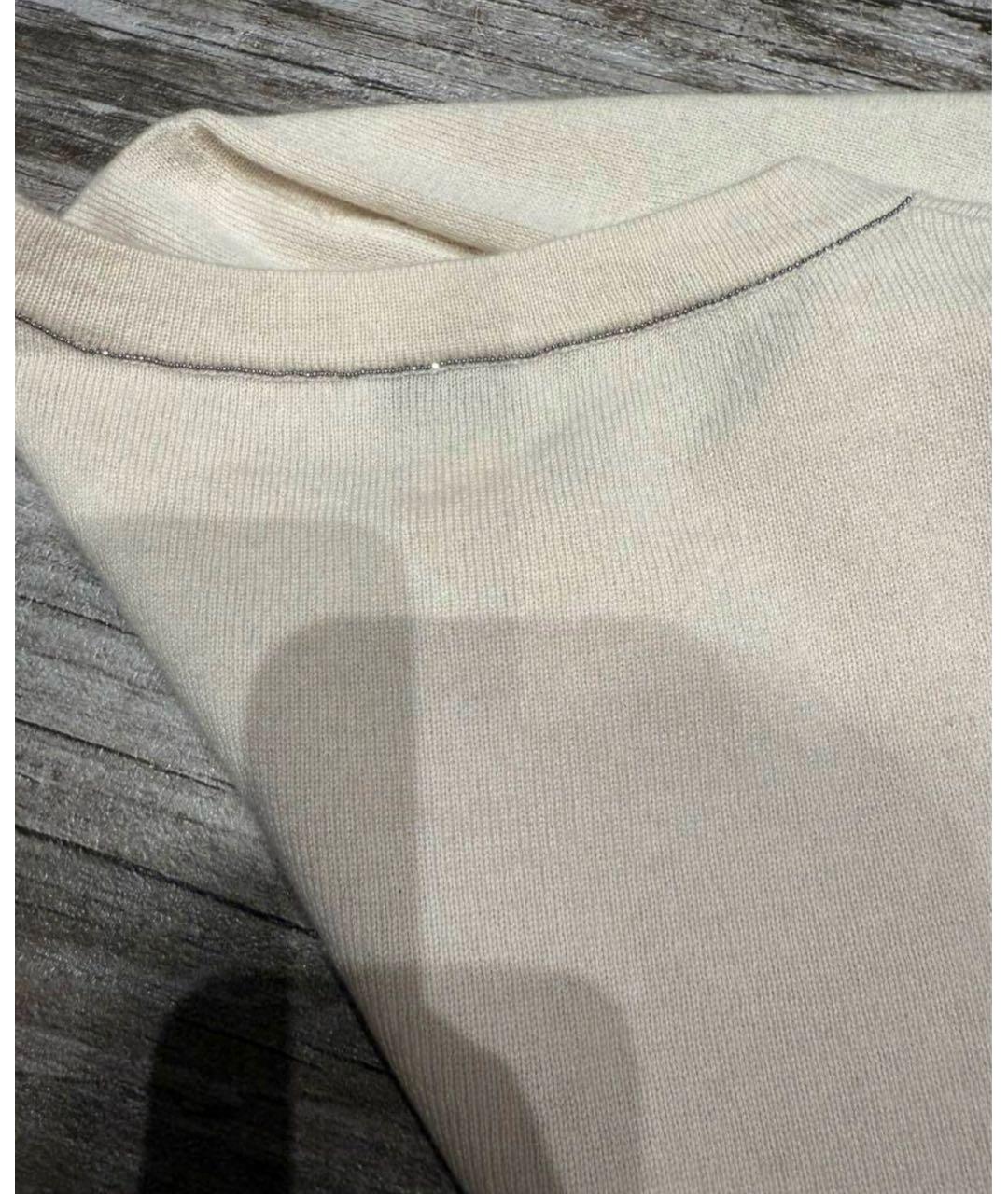 BRUNELLO CUCINELLI Бежевый кашемировый джемпер / свитер, фото 3