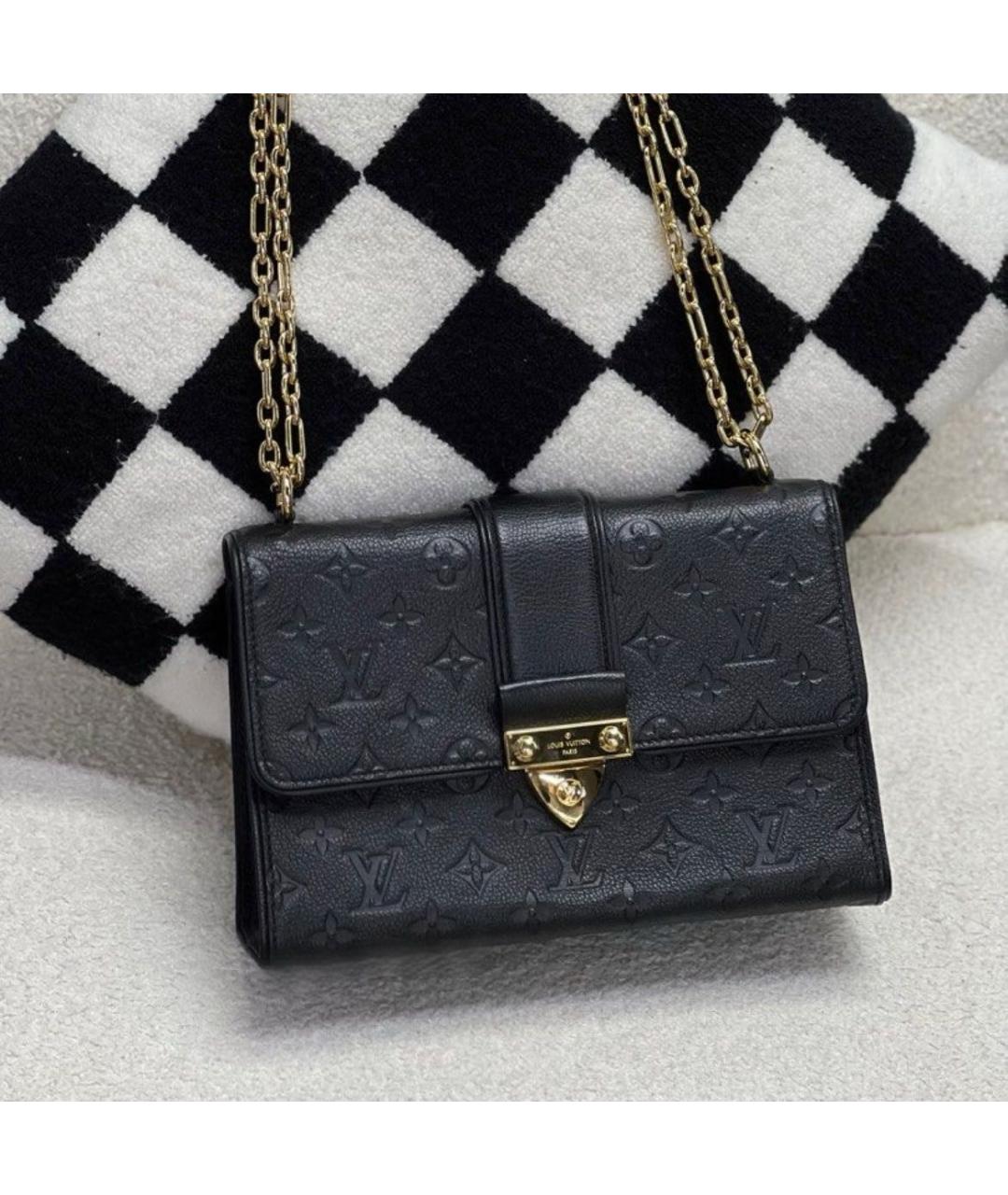 LOUIS VUITTON Черная кожаная сумка через плечо, фото 5