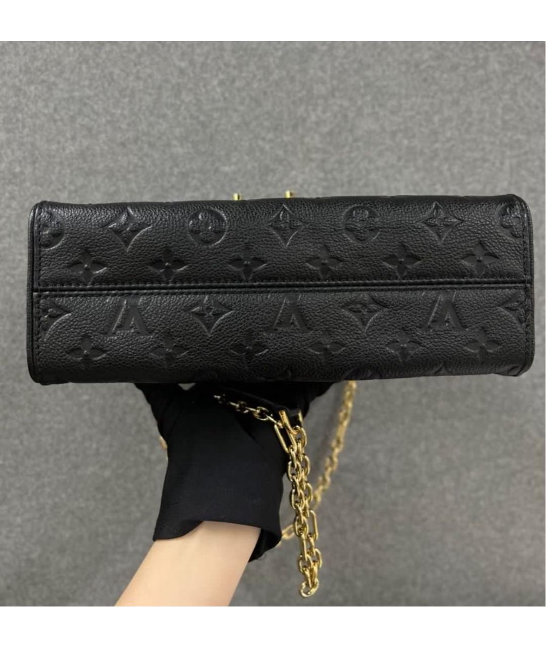 LOUIS VUITTON Черная кожаная сумка через плечо, фото 3