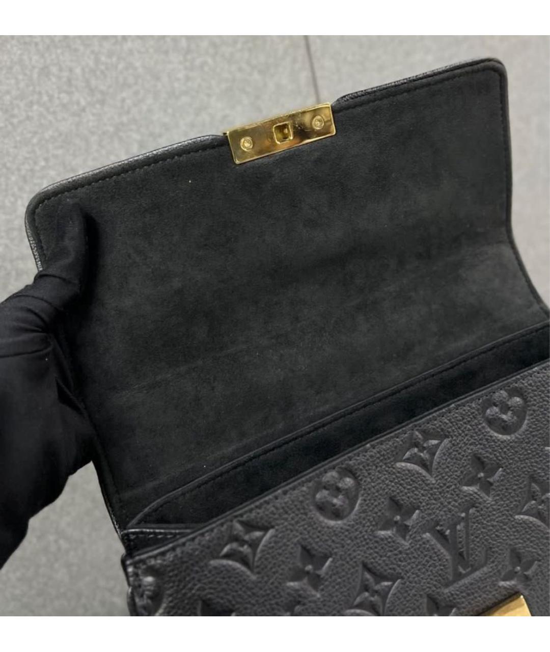 LOUIS VUITTON Черная кожаная сумка через плечо, фото 2