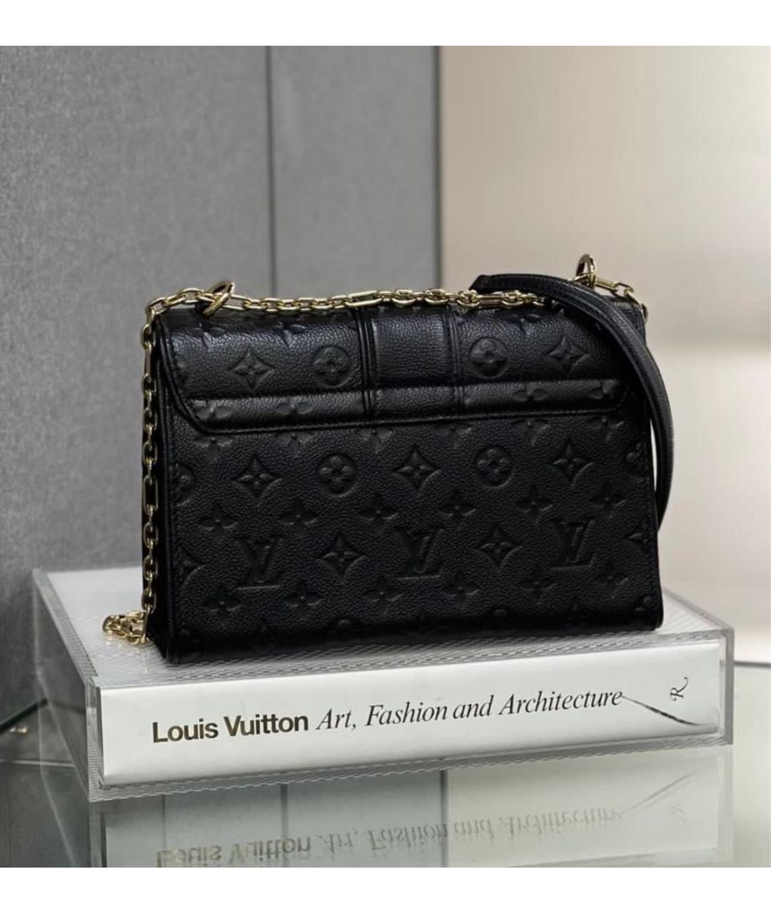 LOUIS VUITTON Черная кожаная сумка через плечо, фото 4