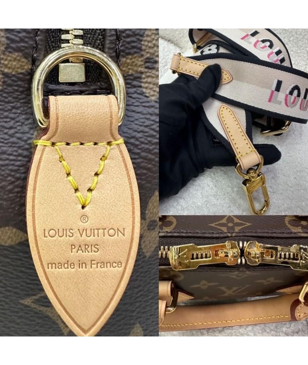 LOUIS VUITTON Коричневая кожаная сумка через плечо, фото 3