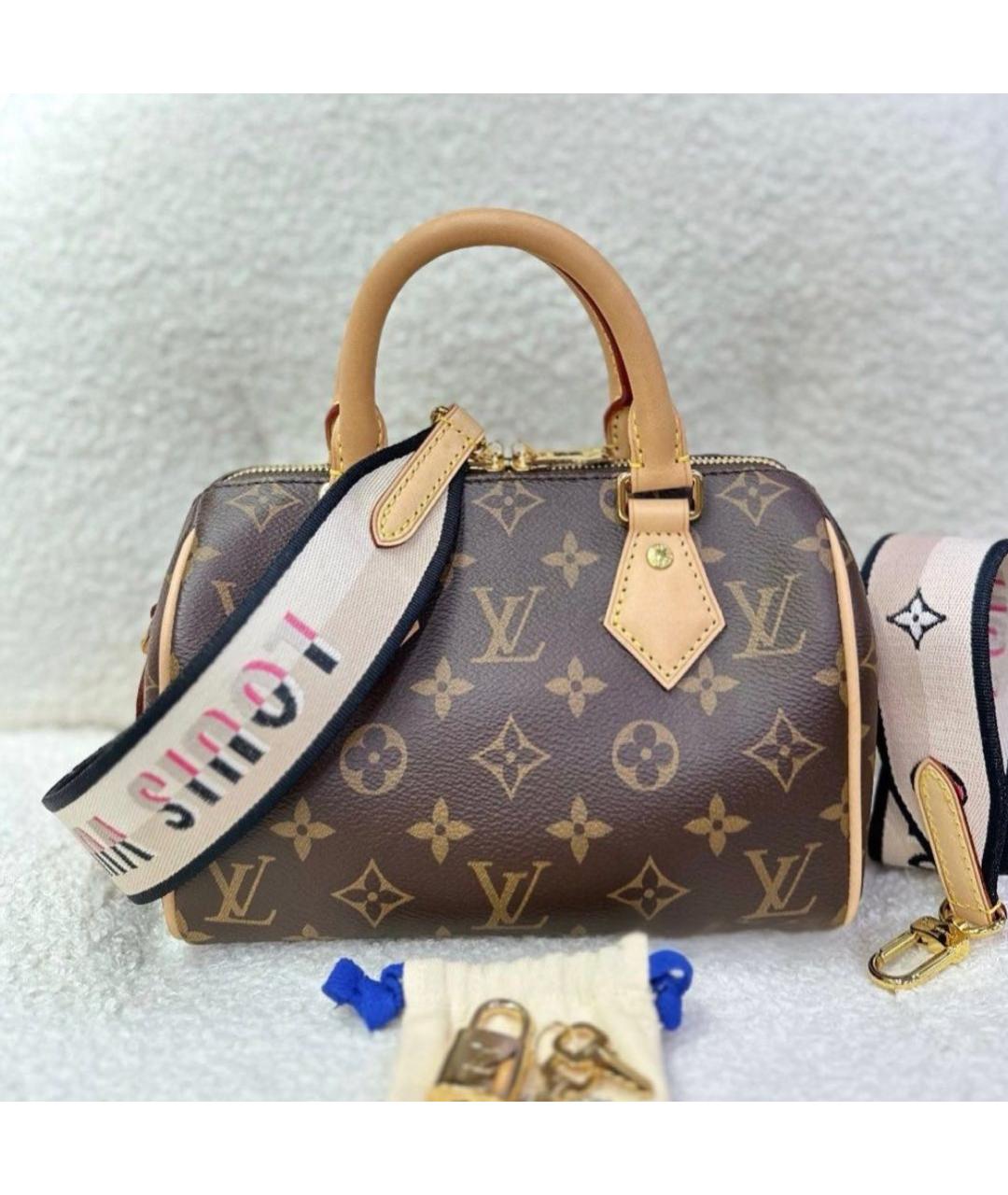 LOUIS VUITTON Коричневая кожаная сумка через плечо, фото 5