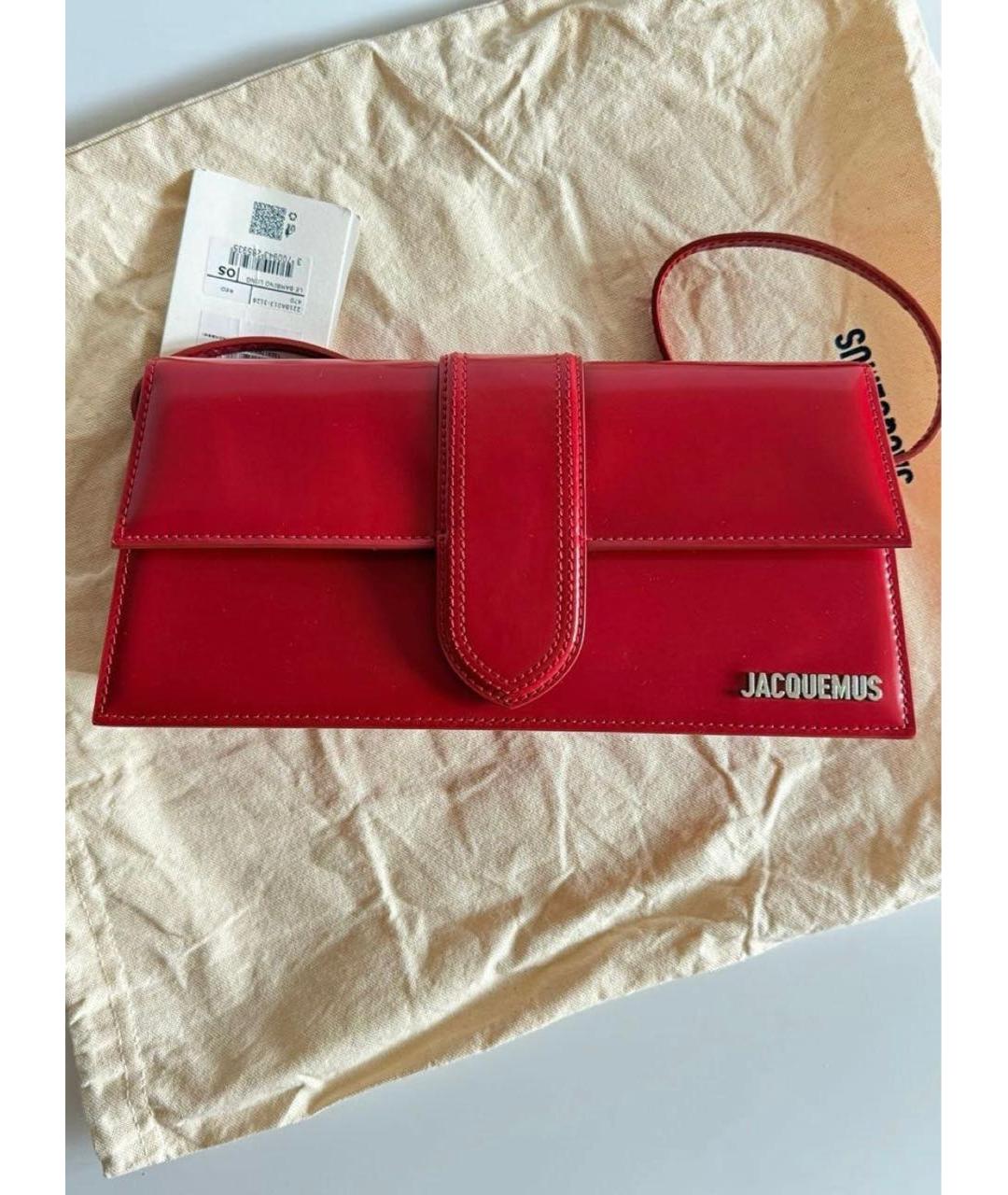 JACQUEMUS Красная кожаная сумка через плечо, фото 4