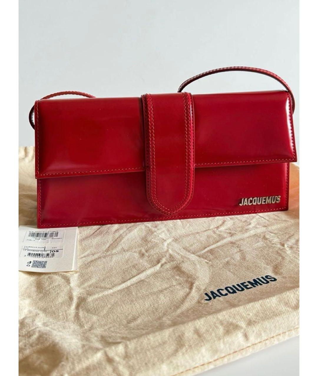 JACQUEMUS Красная кожаная сумка через плечо, фото 2