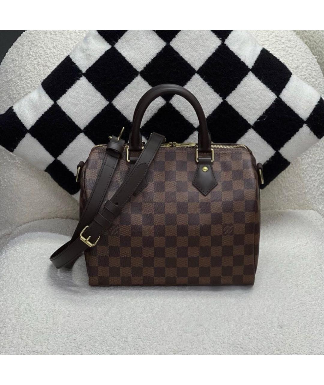 LOUIS VUITTON Коричневая кожаная сумка через плечо, фото 5