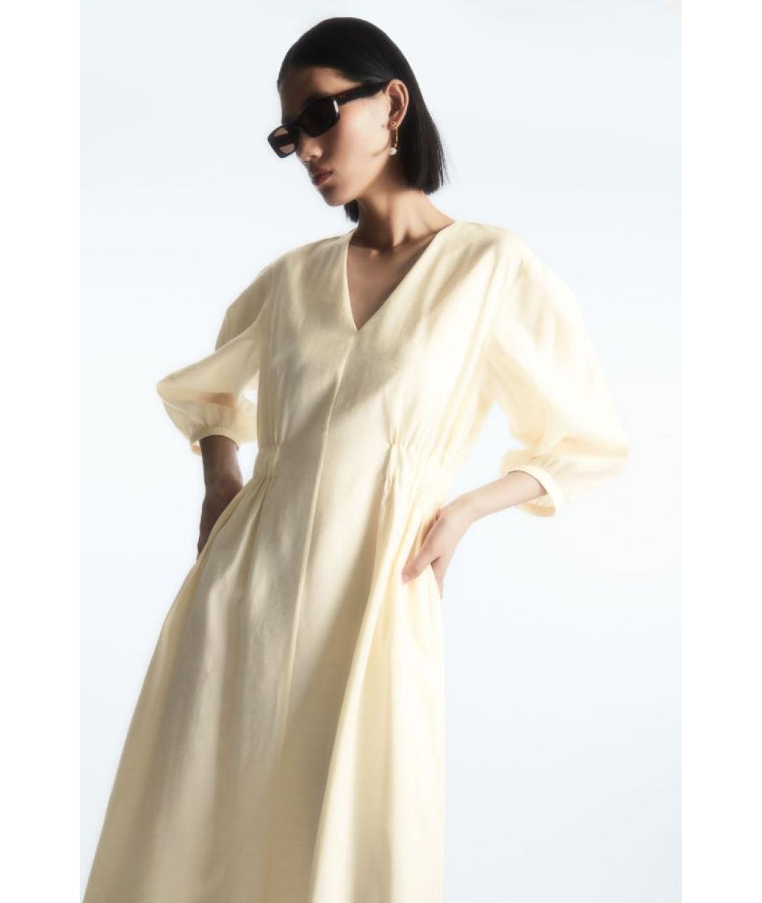 COS Белое вискозное повседневное платье, фото 5