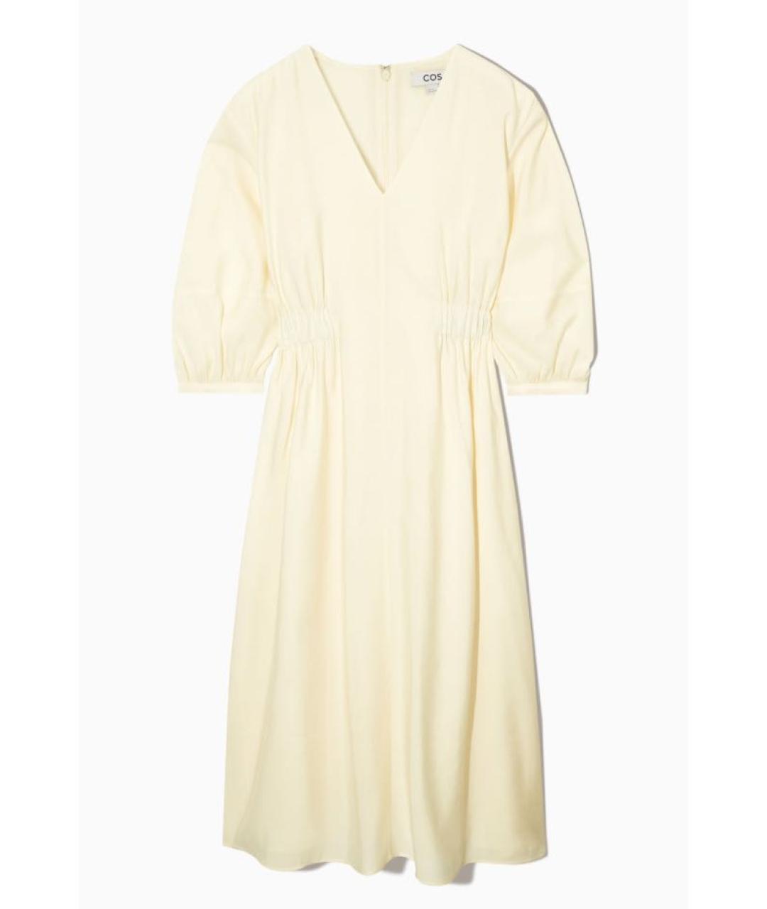 COS Белое вискозное повседневное платье, фото 9