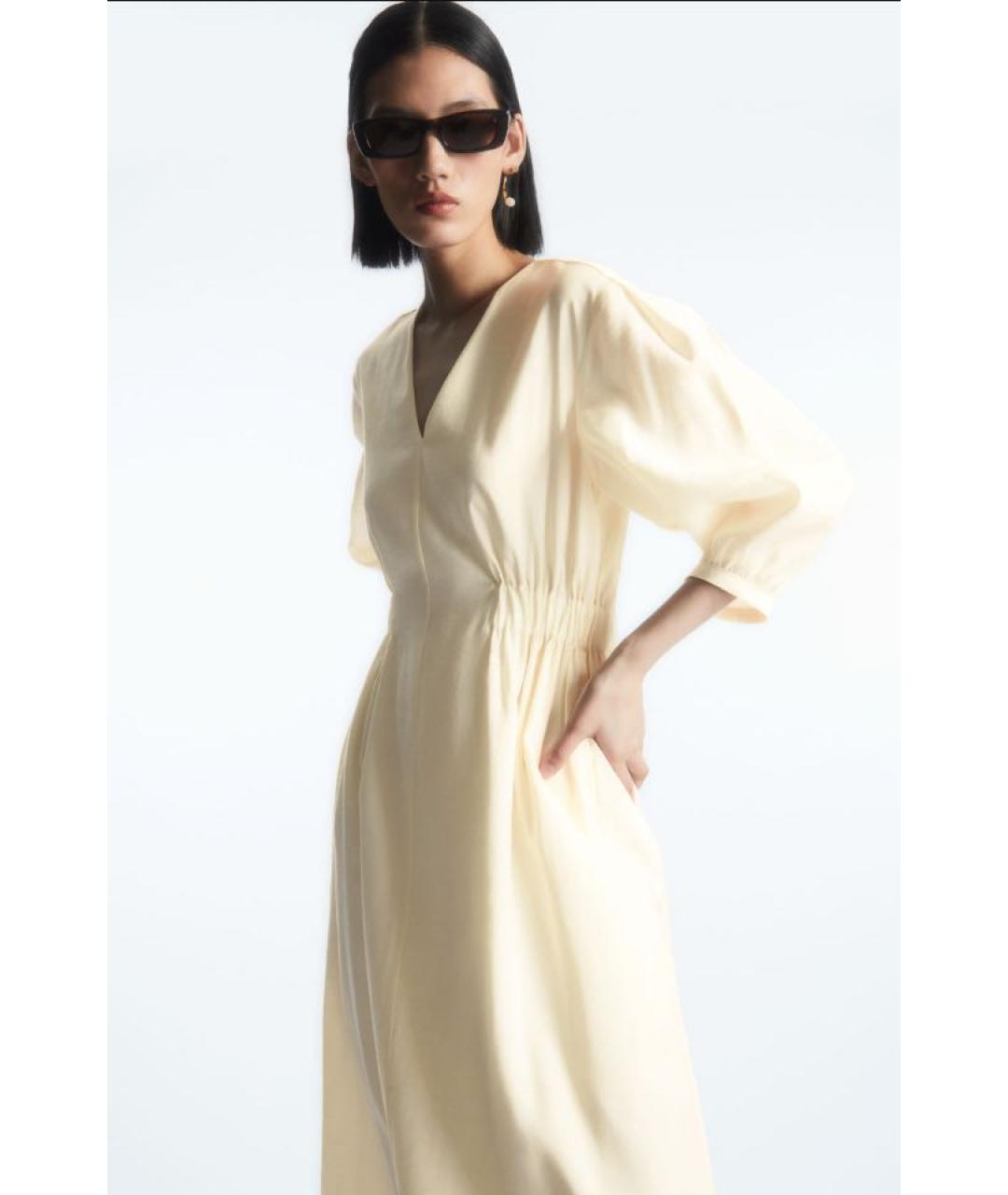 COS Белое вискозное повседневное платье, фото 6