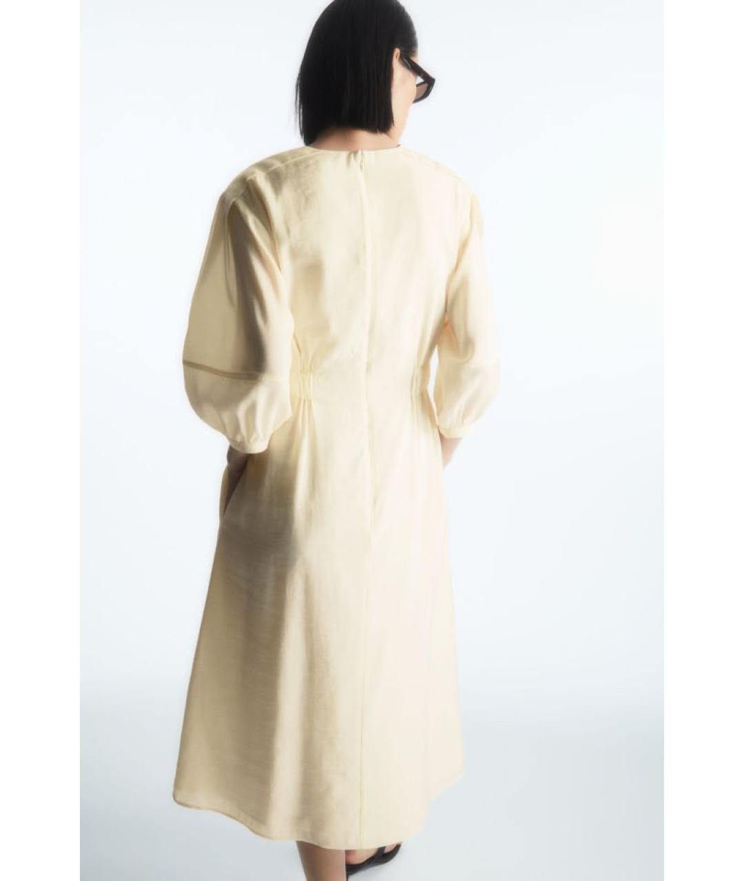 COS Белое вискозное повседневное платье, фото 7