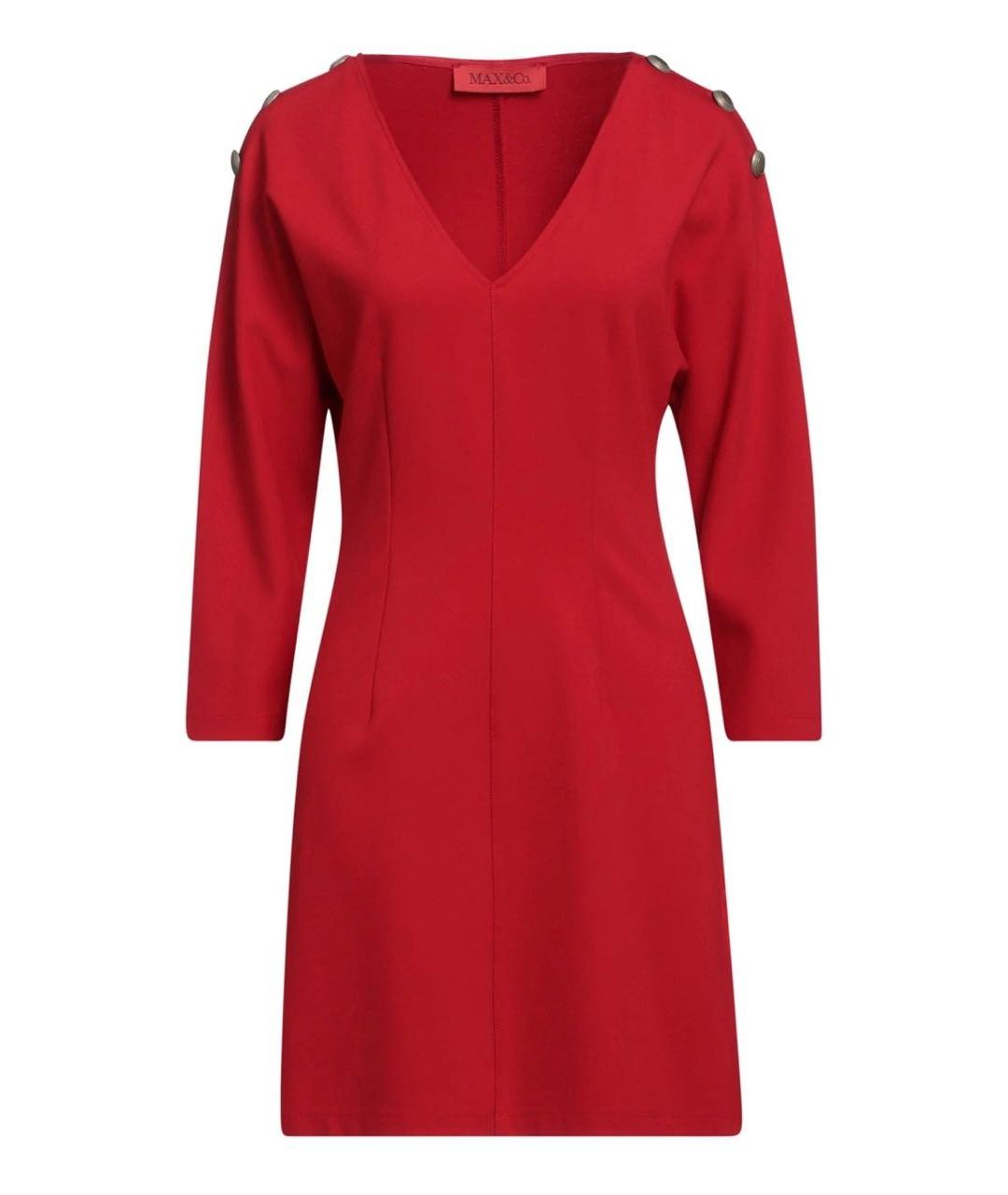 MAX&CO Красное вискозное повседневное платье, фото 1