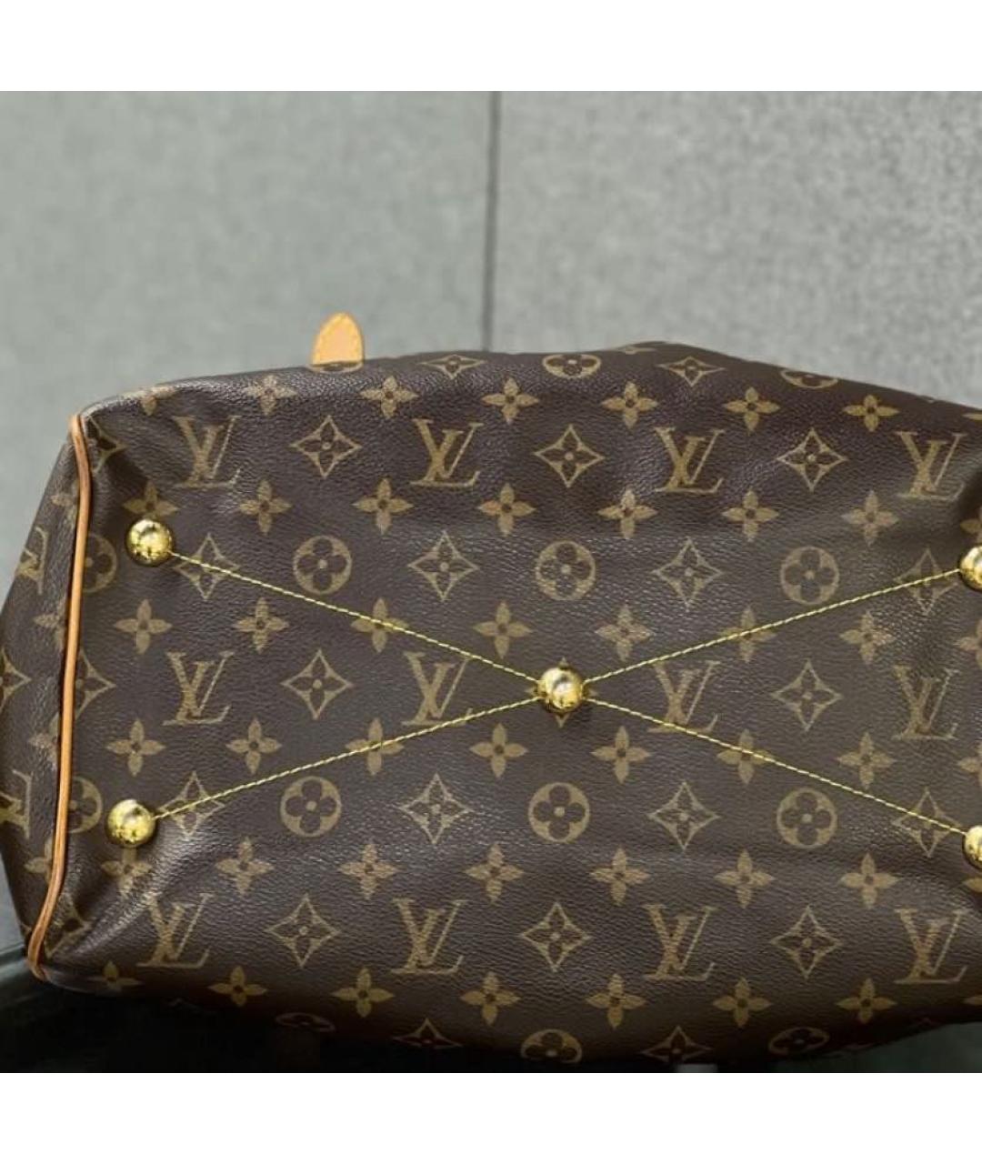 LOUIS VUITTON Коричневая кожаная сумка с короткими ручками, фото 2