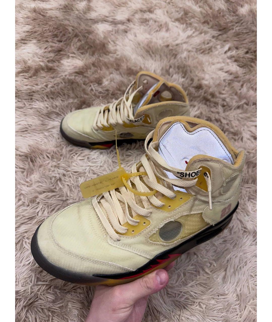 JORDAN Желтые высокие кроссовки / кеды, фото 7