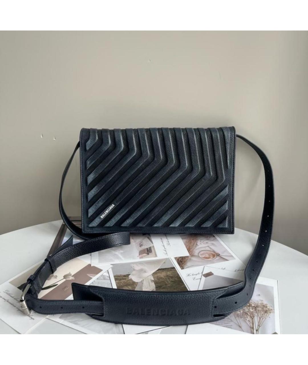 BALENCIAGA Черная кожаная сумка на плечо, фото 6