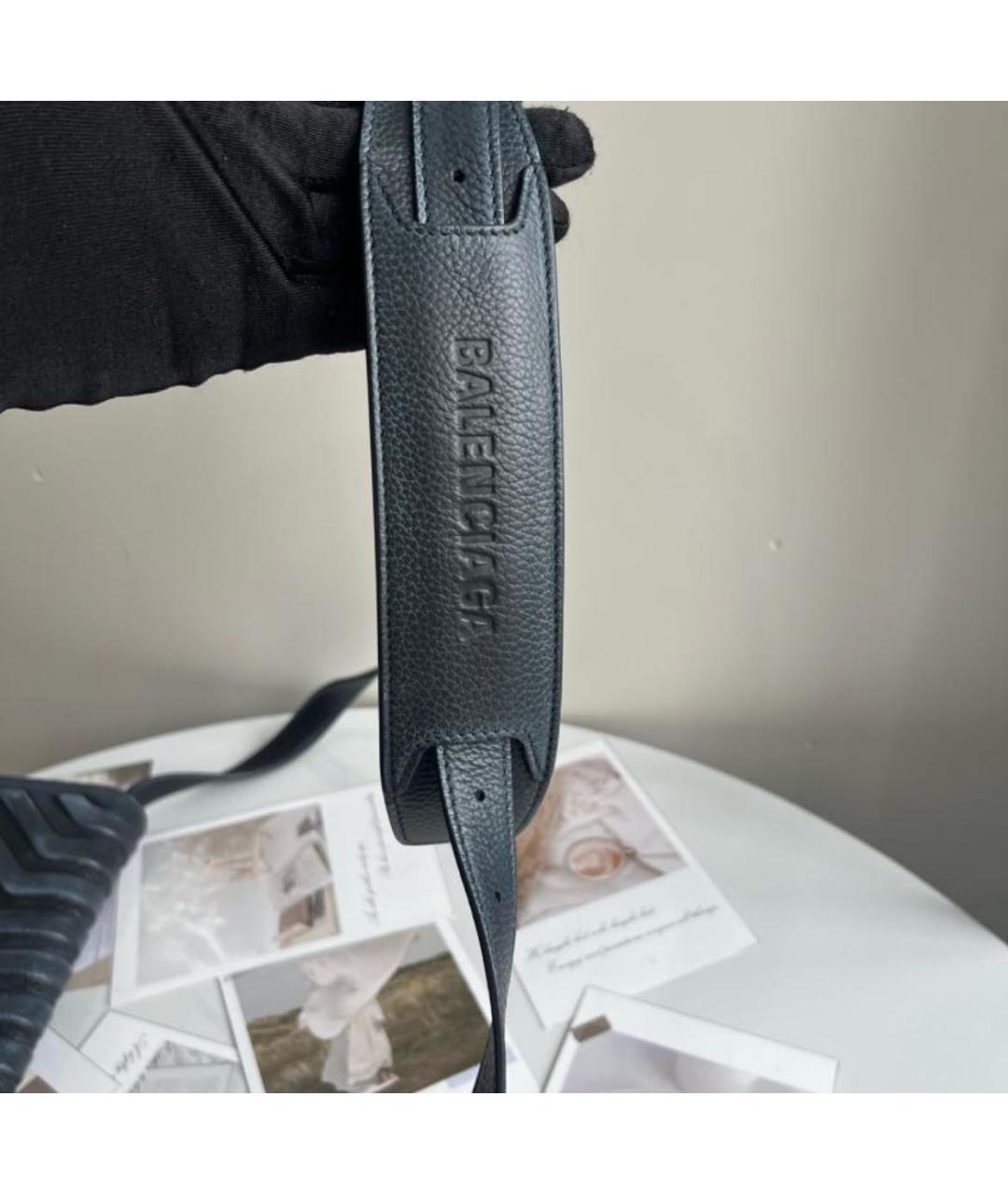 BALENCIAGA Черная кожаная сумка на плечо, фото 5