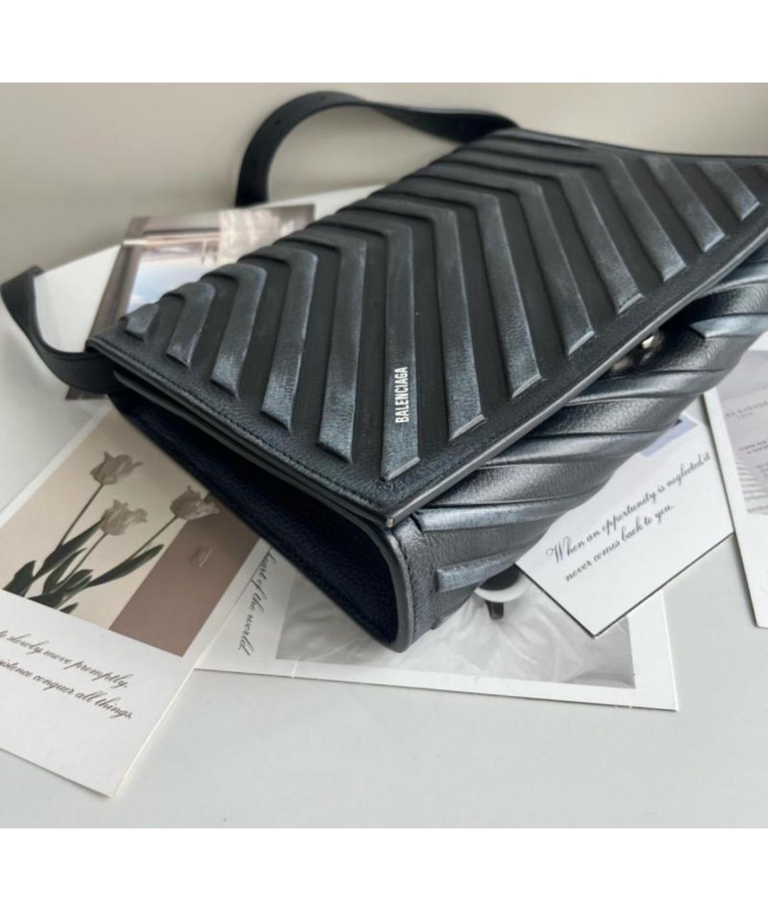 BALENCIAGA Черная кожаная сумка на плечо, фото 2