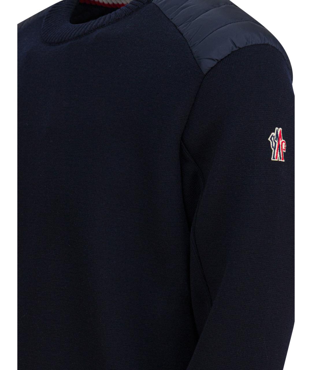 MONCLER GRENOBLE Синий шерстяной джемпер / свитер, фото 3