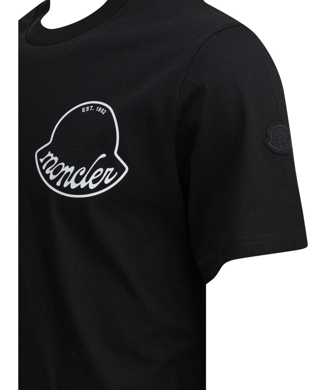 MONCLER Черная хлопковая футболка, фото 4