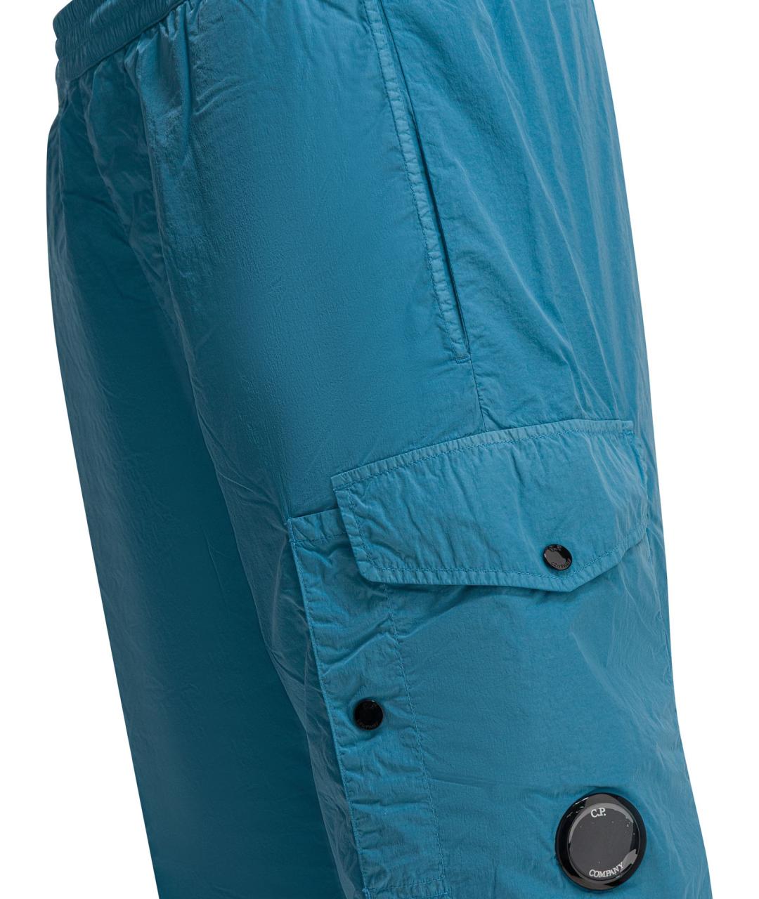 CP COMPANY Голубые полиамидовые повседневные брюки, фото 4