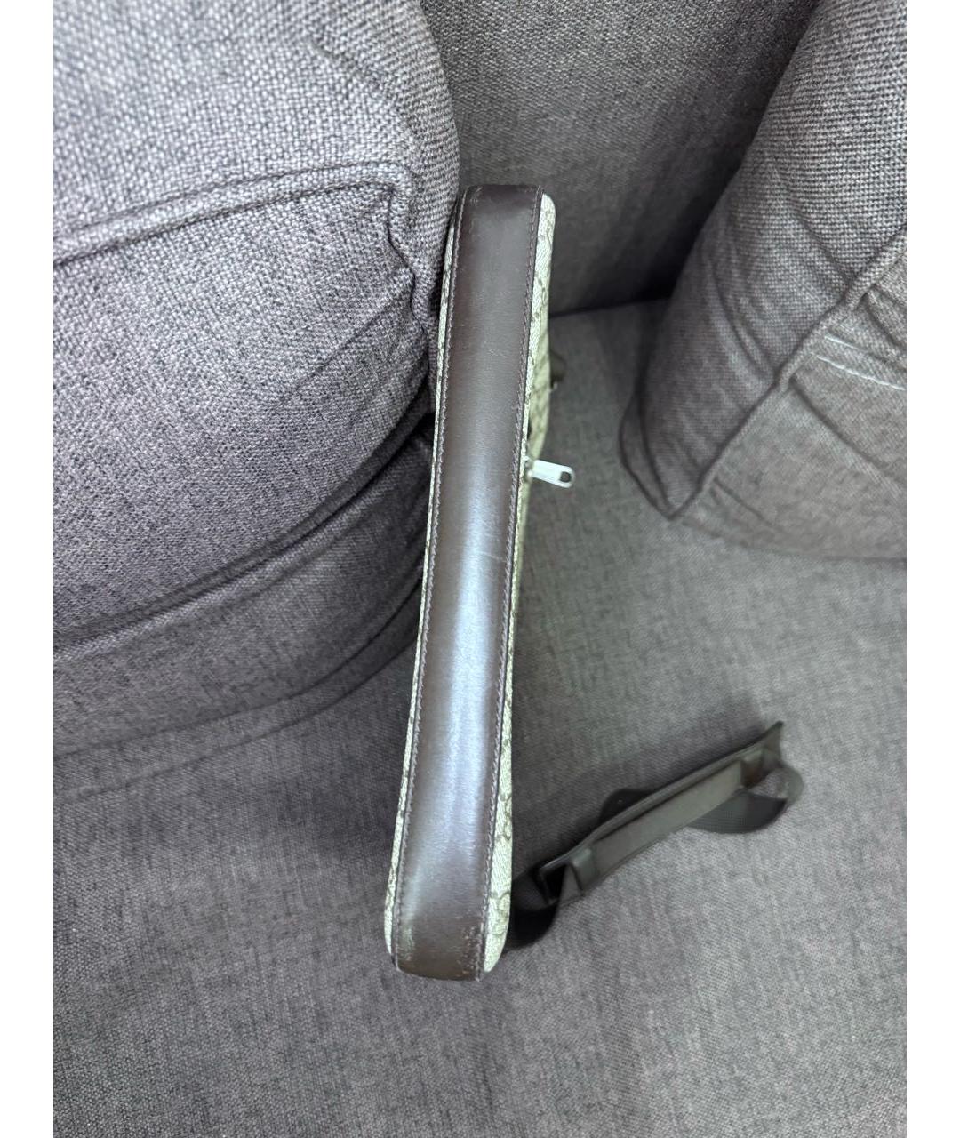 GUCCI Бежевая тканевая барсетка, фото 4