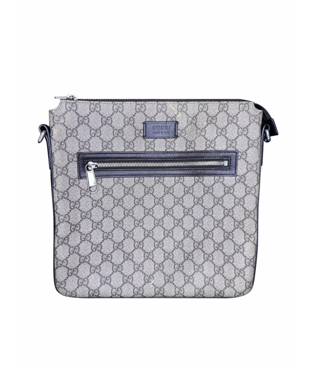 GUCCI Бежевая тканевая барсетка, фото 1