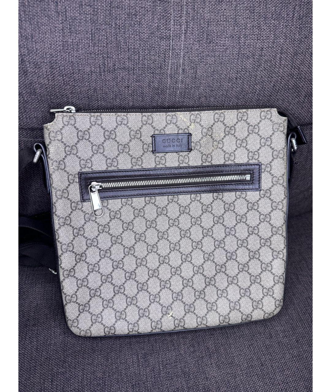 GUCCI Бежевая тканевая барсетка, фото 7