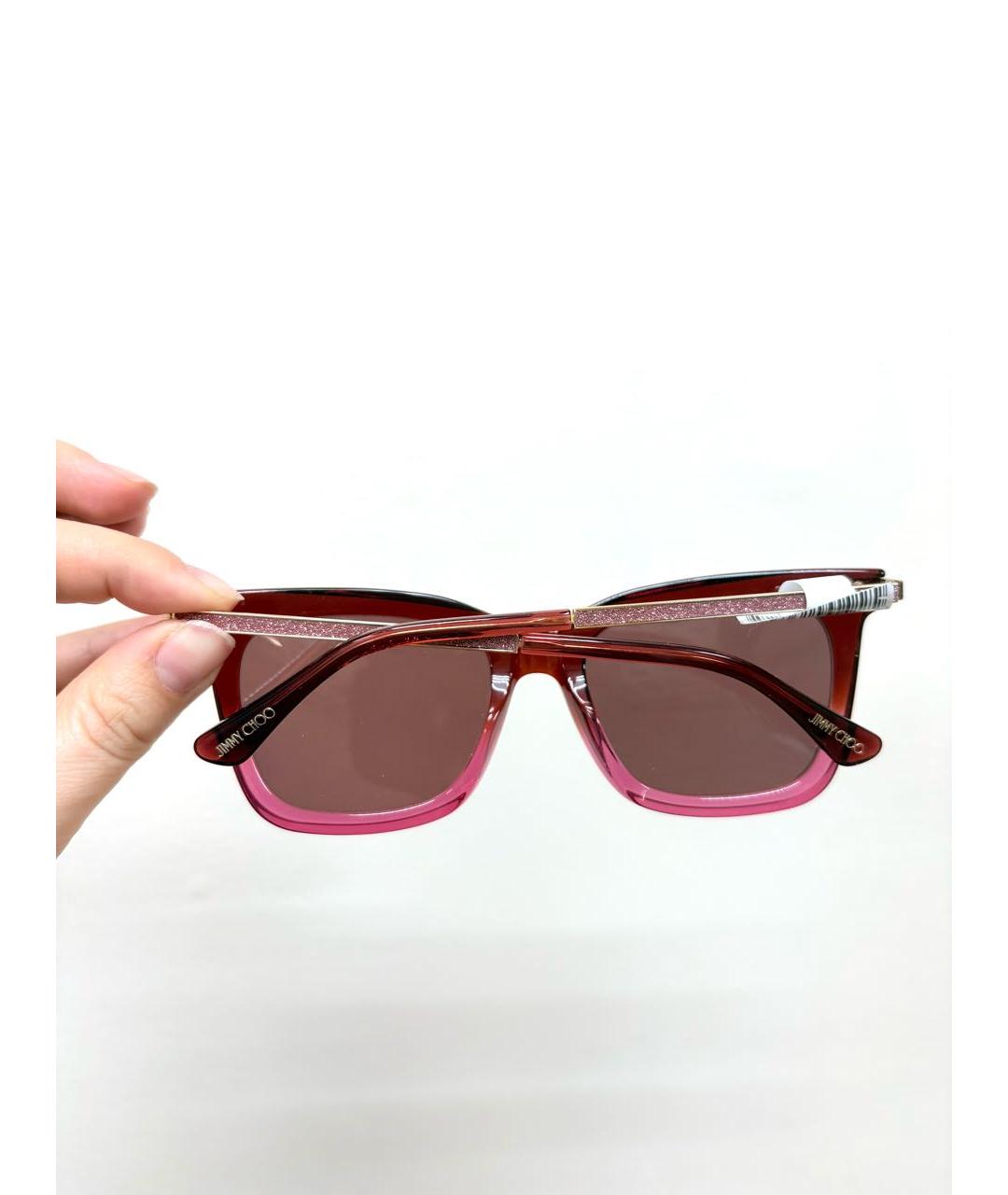 JIMMY CHOO Красные пластиковые солнцезащитные очки, фото 7