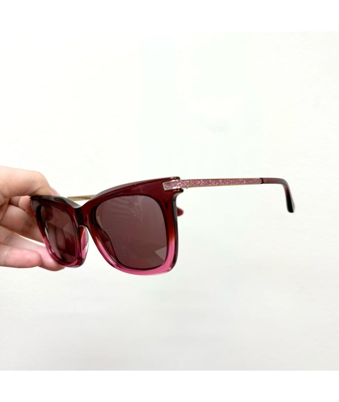 JIMMY CHOO Красные пластиковые солнцезащитные очки, фото 6
