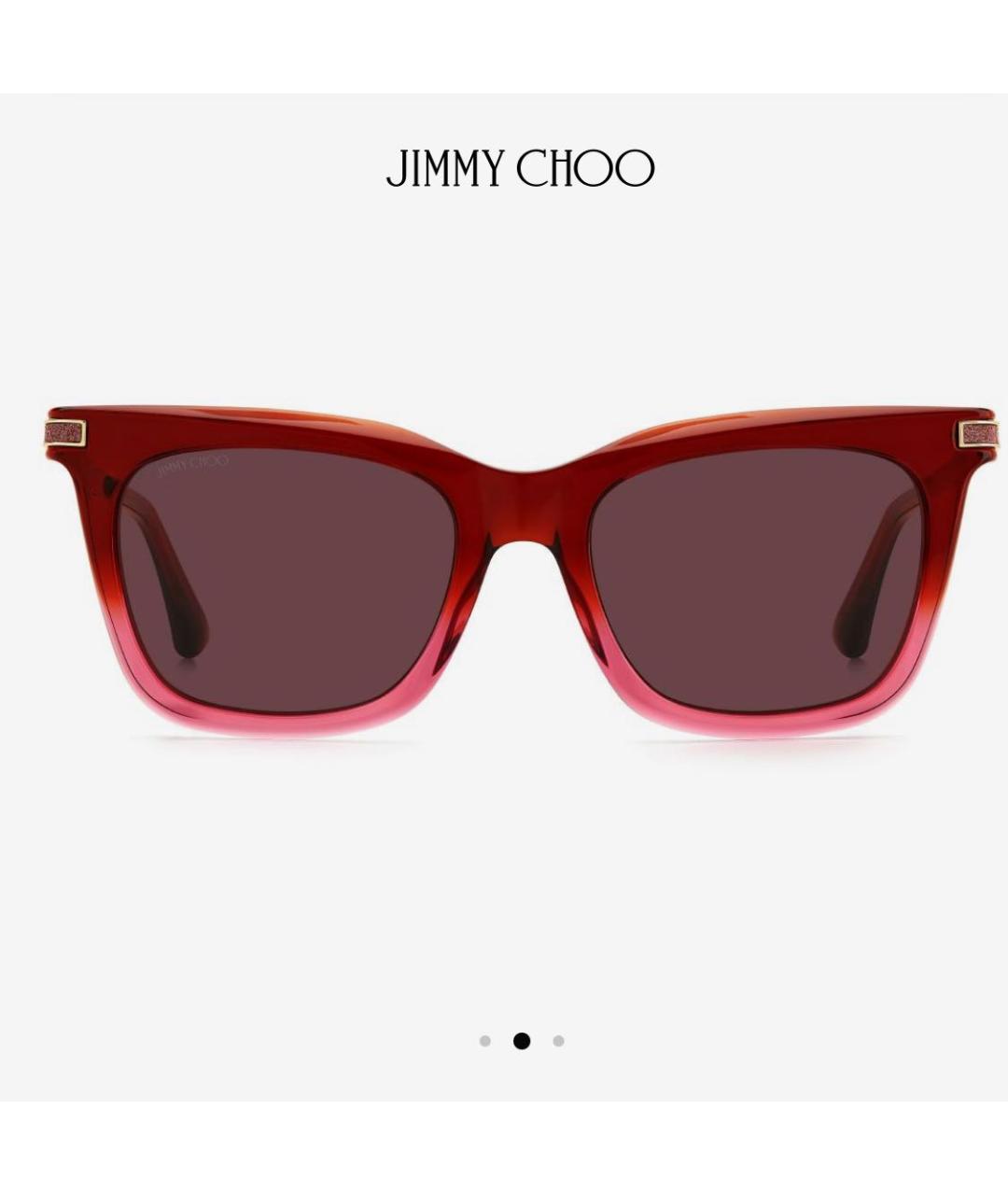 JIMMY CHOO Красные пластиковые солнцезащитные очки, фото 5
