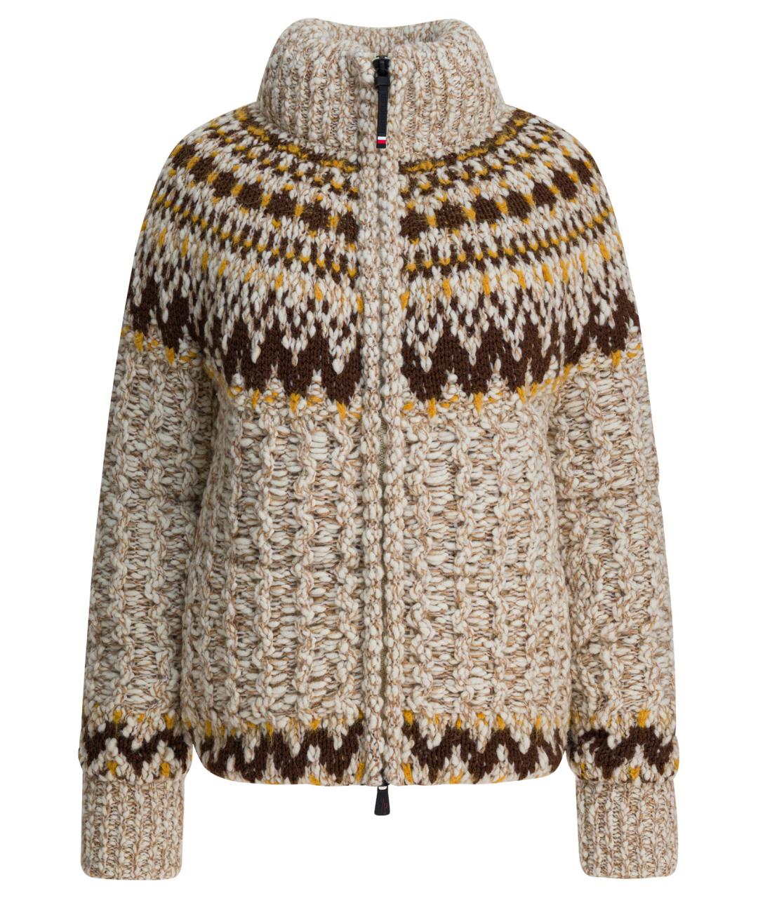 MONCLER GRENOBLE Бежевый шерстяной пуховик, фото 1