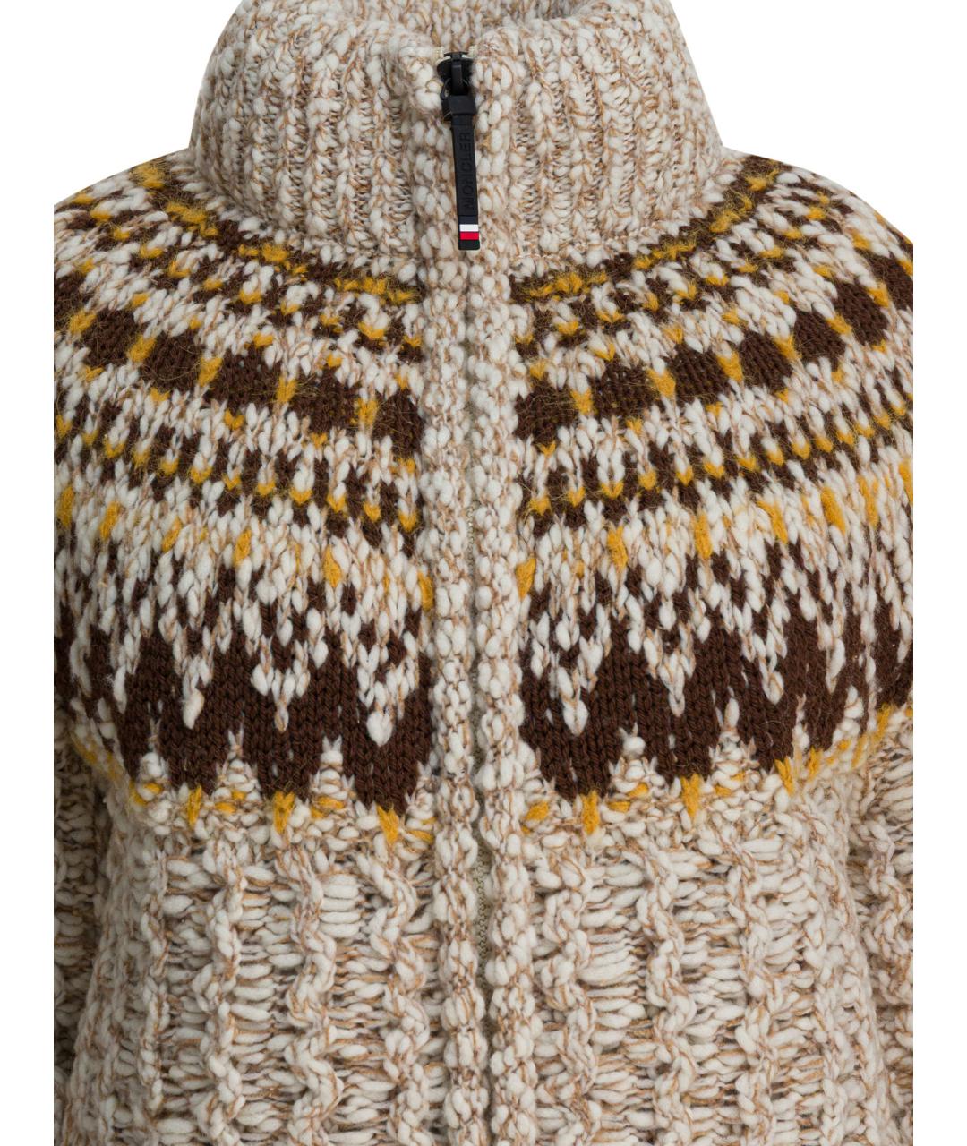 MONCLER GRENOBLE Бежевый шерстяной пуховик, фото 3