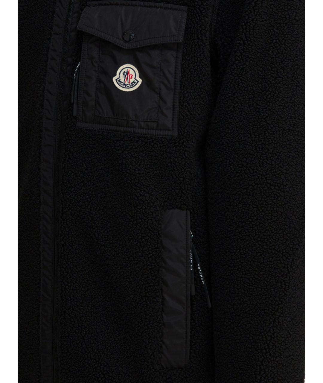 MONCLER Черная полиэстеровая куртка, фото 4