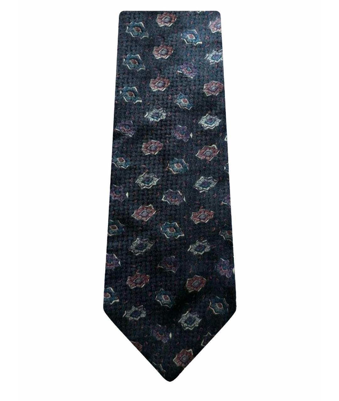 CHRISTIAN DIOR Темно-синий шелковый галстук, фото 1