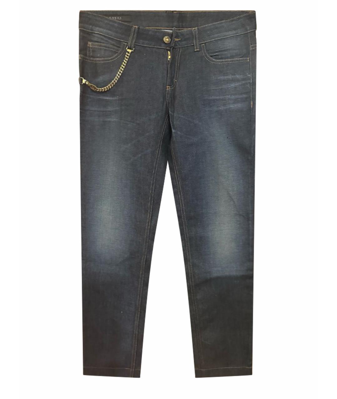 GUCCI Темно-синие хлопковые джинсы слим, фото 1