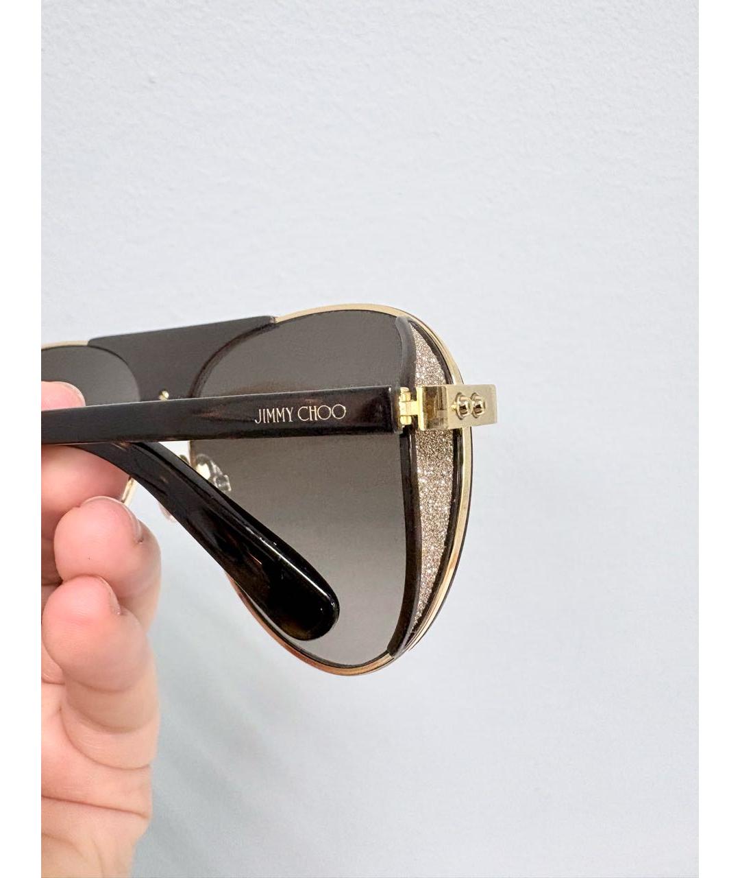 JIMMY CHOO Коричневые пластиковые солнцезащитные очки, фото 4