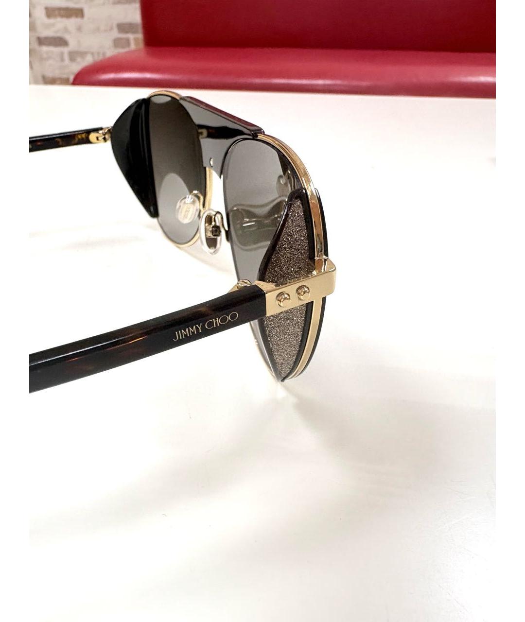 JIMMY CHOO Коричневые пластиковые солнцезащитные очки, фото 2