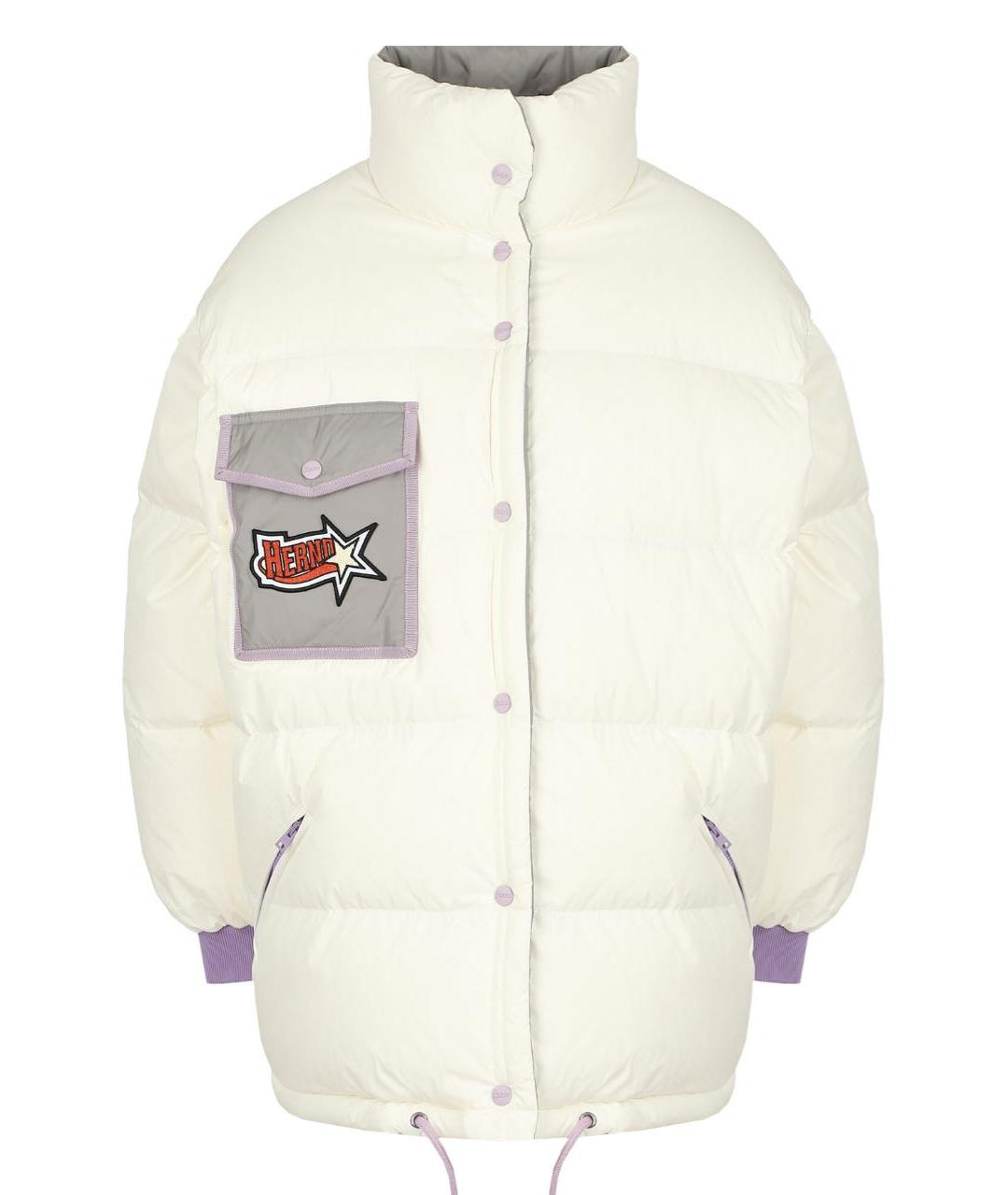 HERNO Белый полиамидовый пуховик, фото 1