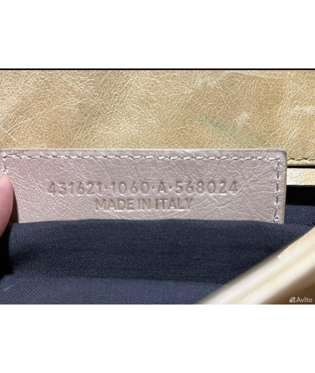 BALENCIAGA Бежевая кожаная сумка через плечо, фото 5