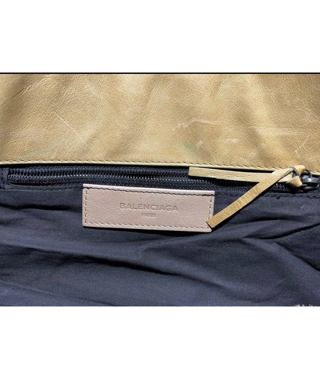 BALENCIAGA Бежевая кожаная сумка через плечо, фото 4