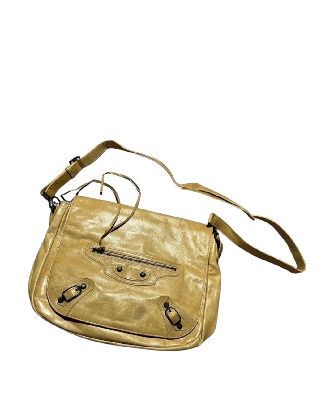 BALENCIAGA Бежевая кожаная сумка через плечо, фото 1