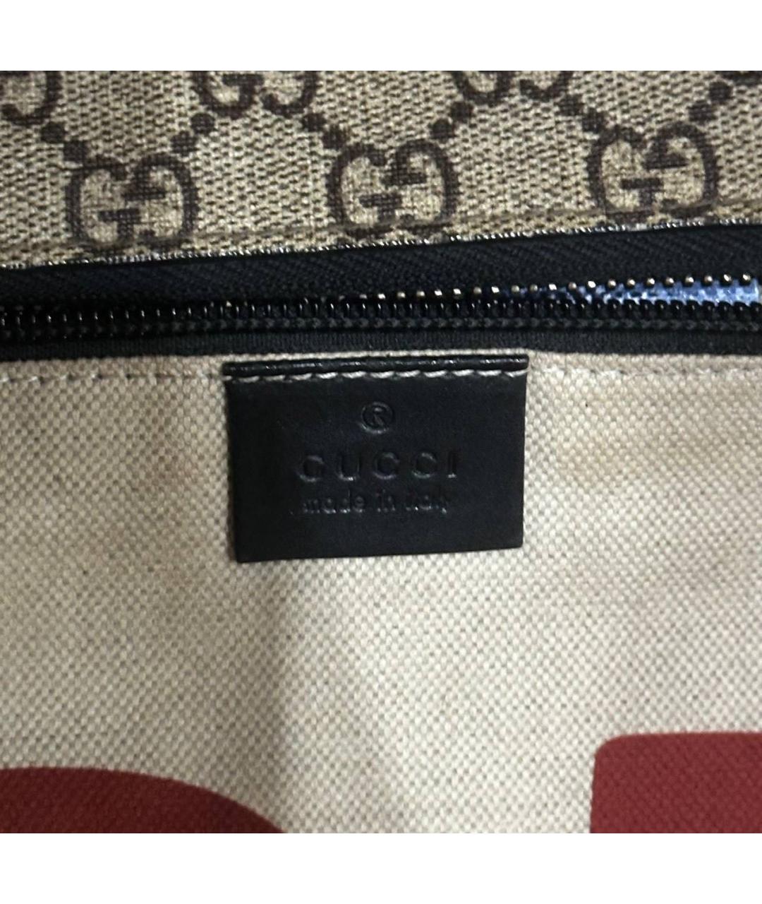 GUCCI Бежевая тканевая барсетка, фото 5