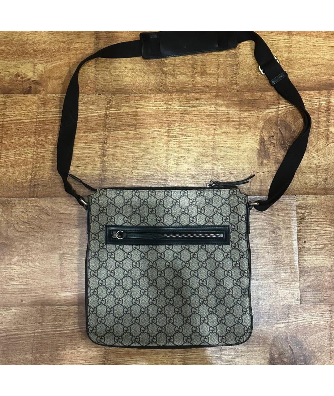 GUCCI Бежевая тканевая барсетка, фото 3