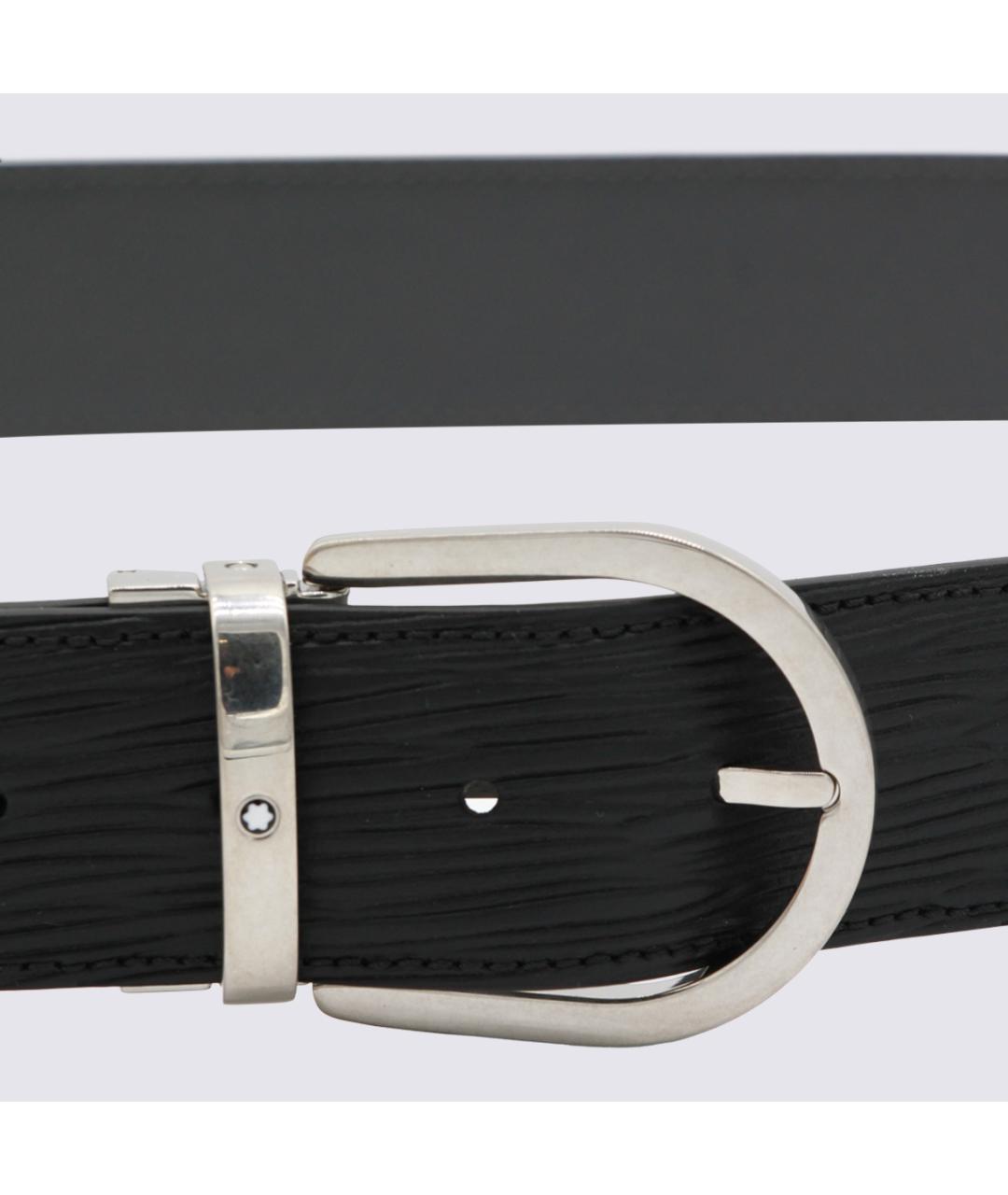 MONTBLANC Черный кожаный ремень, фото 2