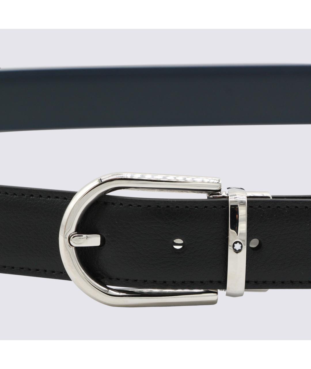 MONTBLANC Черный кожаный ремень, фото 2